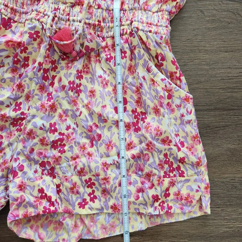 Poupette St. Barth Triny Floral Romper XS Beach Resortwear Cottagecore Fairycore